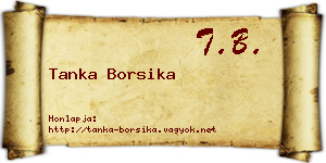 Tanka Borsika névjegykártya
